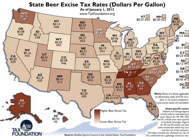 Beer Tax Map